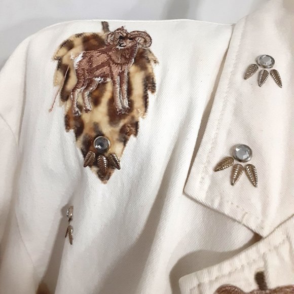 Red Coral Blazer Women Size Large African Themed Animal Print Made in U.S.A. - Picture 3 of 9